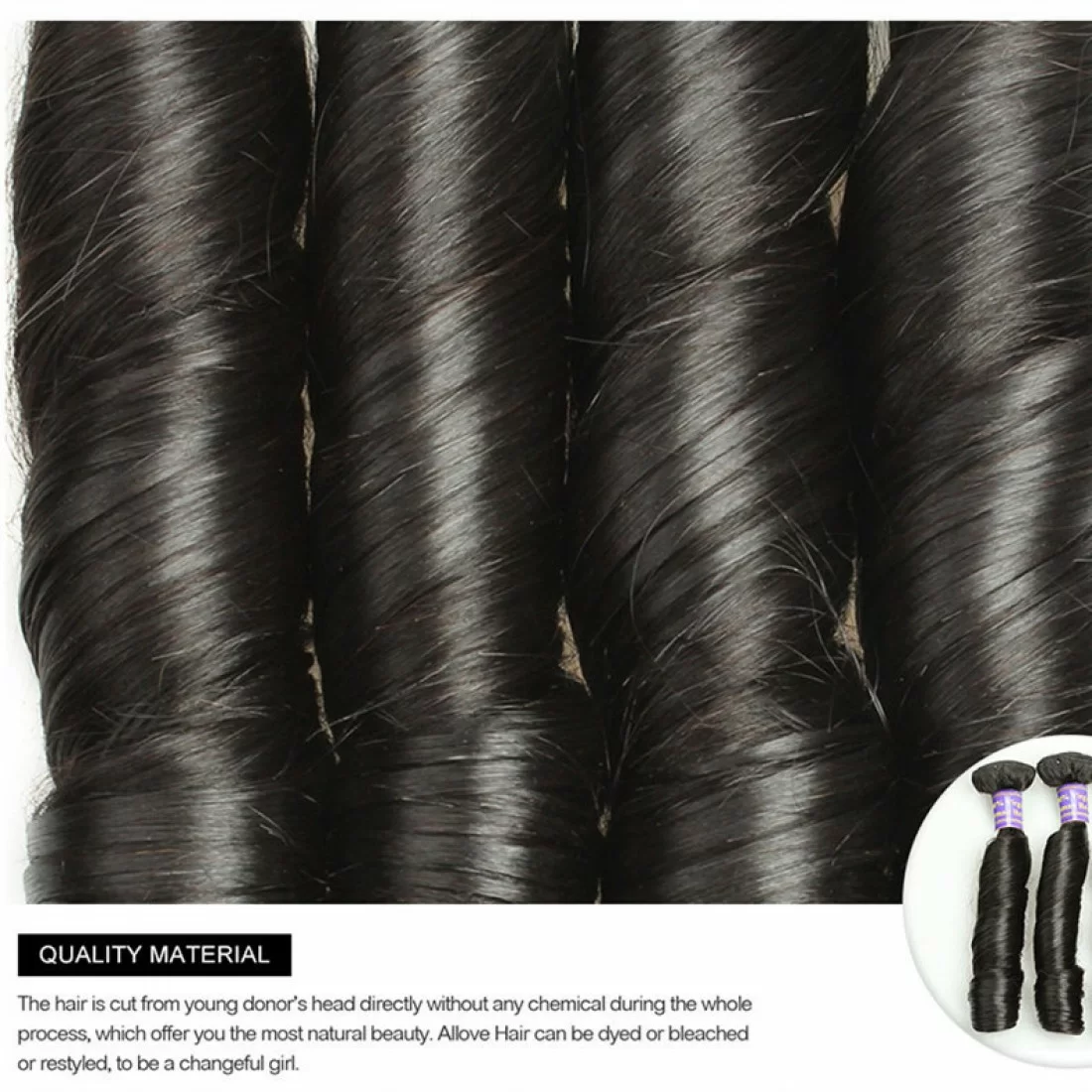 Brazilian Remy Hair Spring Curl 100% Remy Human Hair Natural Balck Color 100g 12"-28" - Image 4