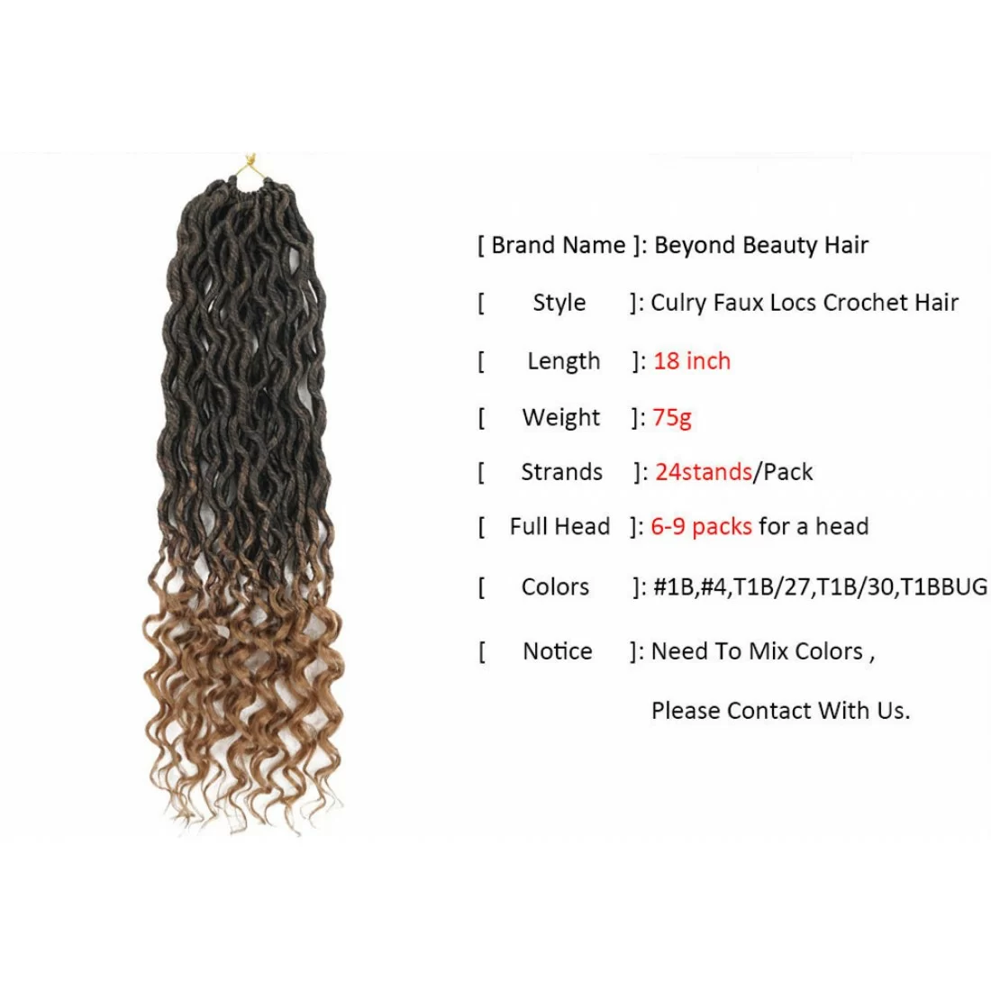 6 Pcks Passion Twist Crochet Goddess Locs Hair Extensions Faux Locs Curly Crochet Braids Ombre Kanekalon Braiding Hair Bohemian locs - Image 5