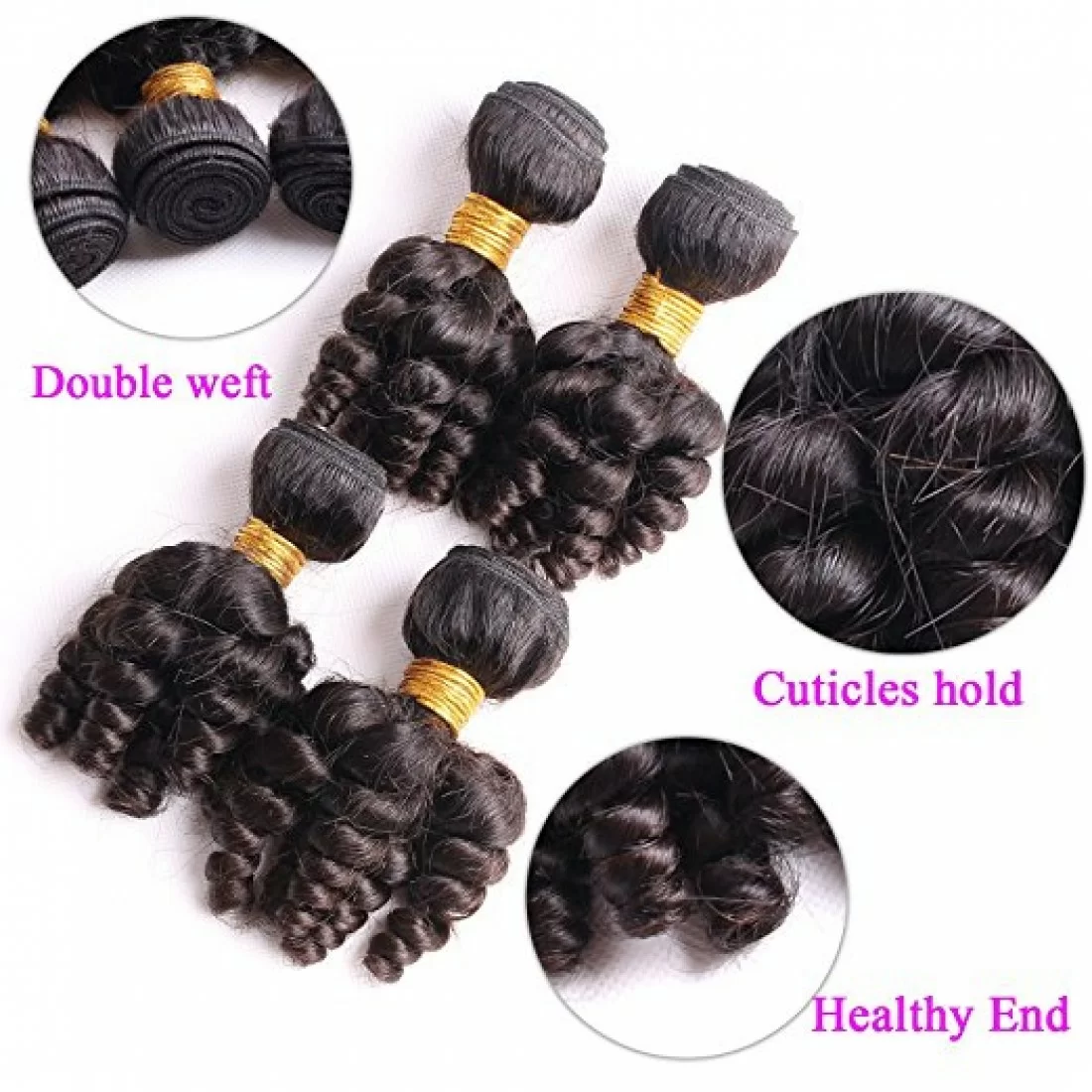 Funmi Hair 4 Bundles Natural Black Unprocessed Human Hair Short Curly Weave Brazilian Virgin Hair 200g/lot (12" 12" 12" 12”) - Image 6