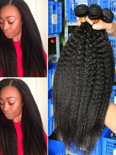 Brazilian Remy Hair Weave Kinky Straight Hair