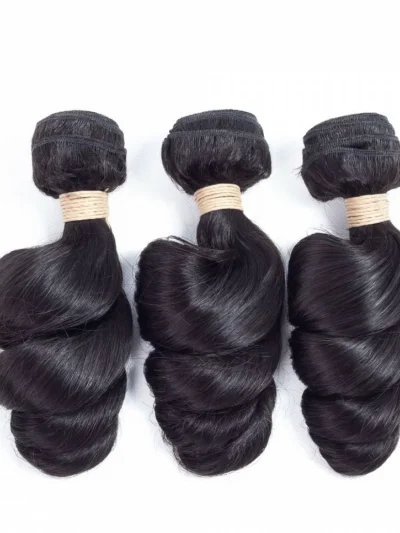 Remy Hair Extension 100% Human Hair Bundles 3PCS Natural Color - Loose Wave