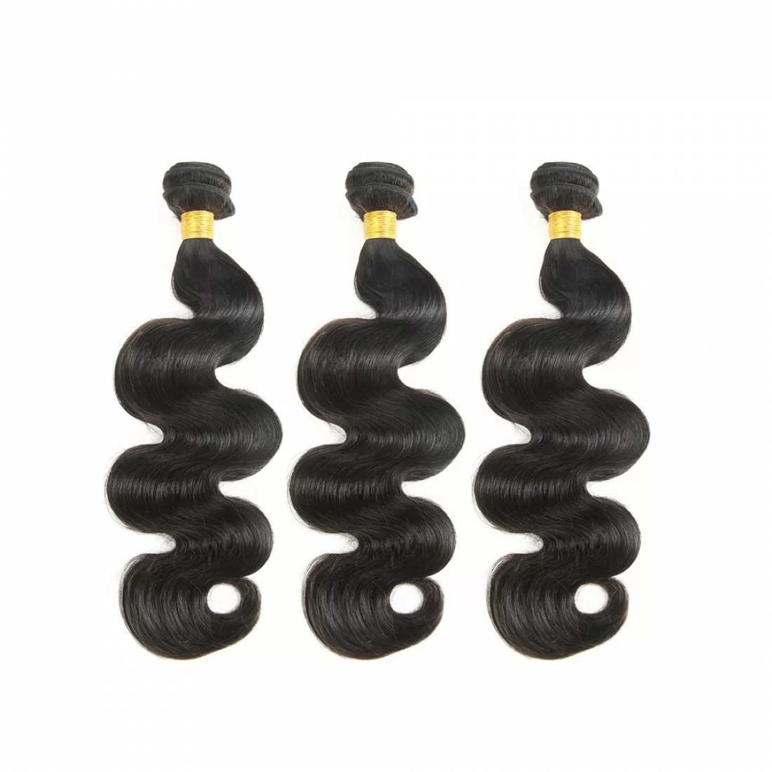 100% Remy Human Hair 3 Bundles With Closure 4x4 Lace Closure Nature Color - Body Wave - Image 2