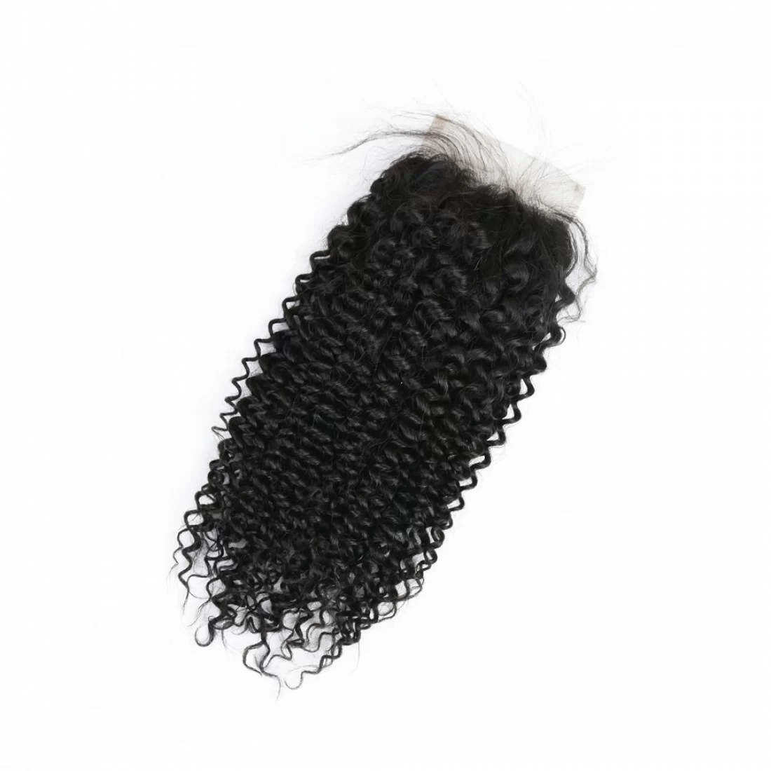 100% Remy Human Hair 3 Bundles With Closure 4x4 Lace Closure Nature Color - Kinky Curly - Image 2