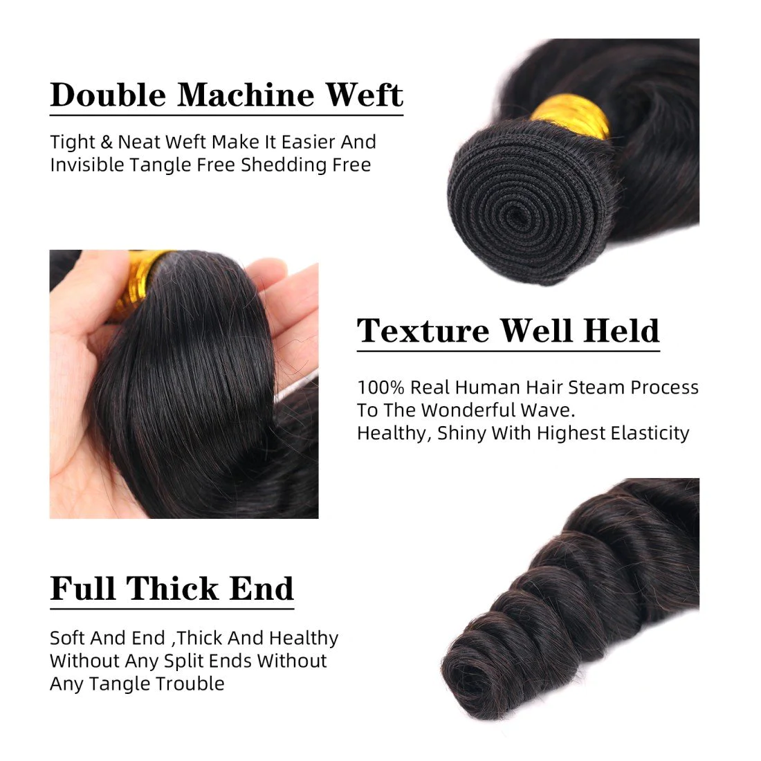 Brazilian Remy Hair Loose Wave 10-30 Inch 100g - Image 4