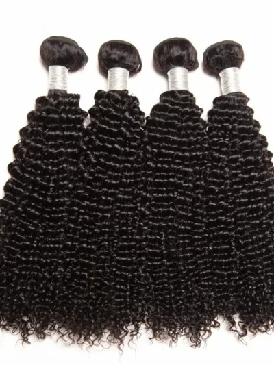 4 Bundles Virgin Hair Kinky curly 100% Human Hair Extensions Double Weft No Shedding