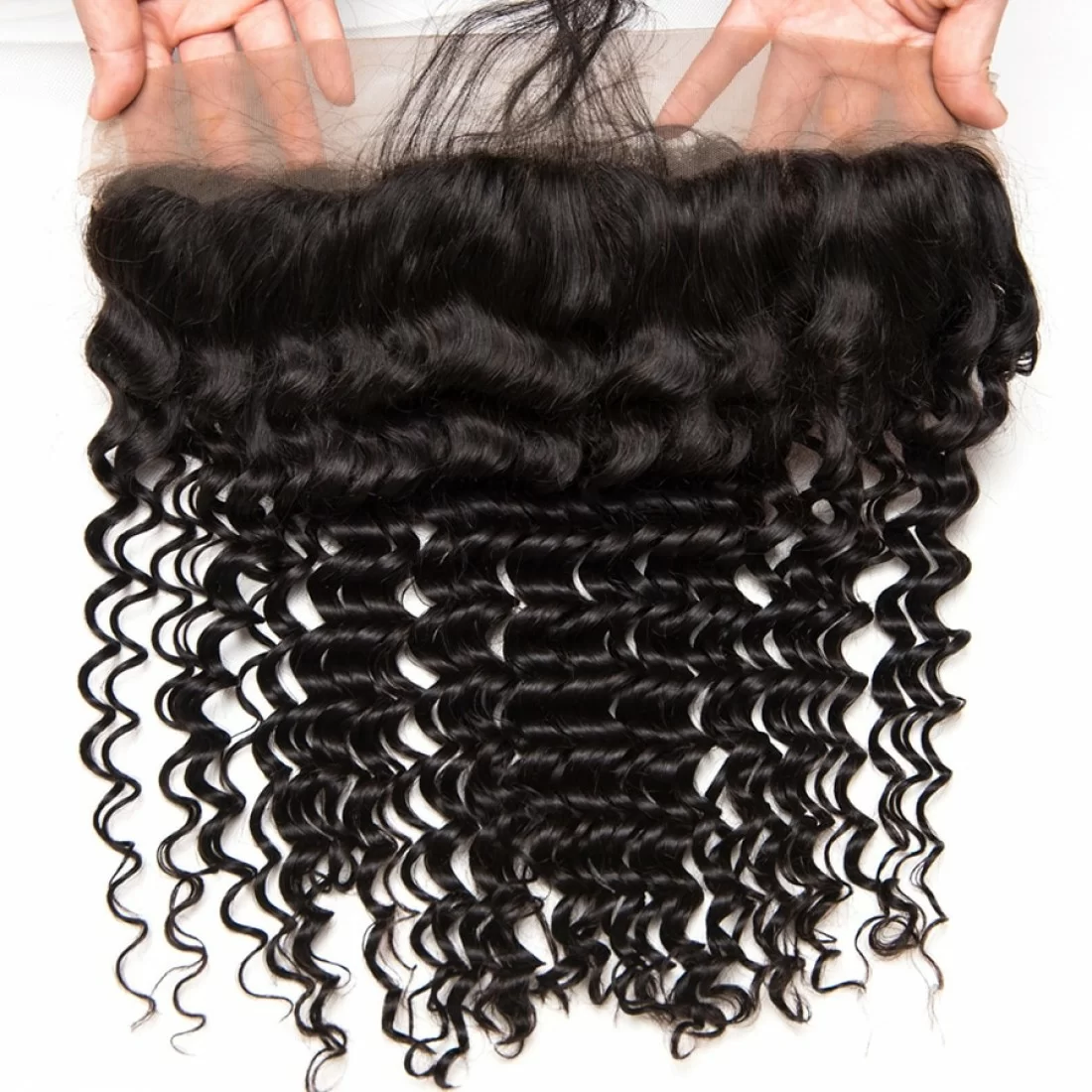 Brazilian Virgin Hair Deep Wave 100% Human Hair 3 Bundles With Frontal Natural Color 14''-22'' - Image 3