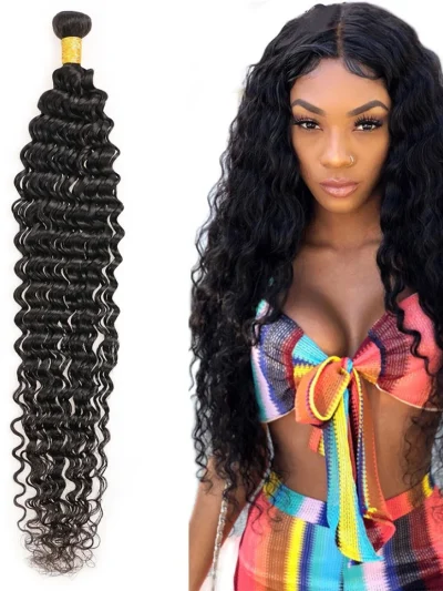 Brazilian Remy Hair Deep Wave Natural Black 10-30 Inch 100g