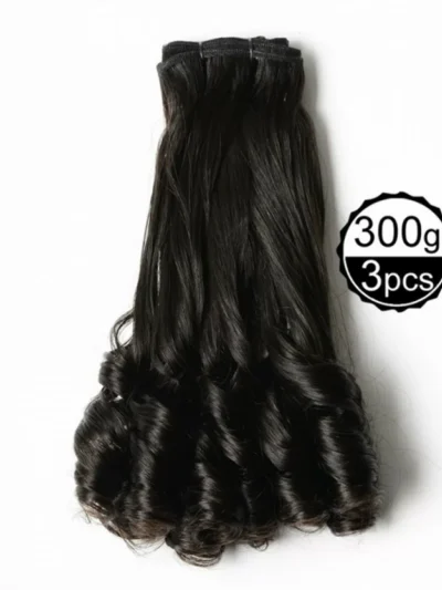 Funmi Hair 4 Bundles Natural Black Unprocessed Human Hair Spiral Curl Brazilian Virgin Hair 300g/lot