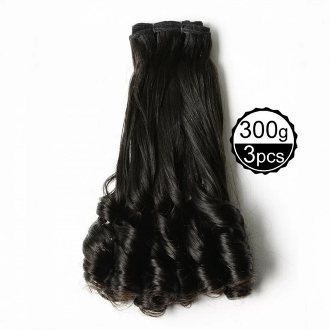 Funmi Hair 4 Bundles Natural Black Unprocessed Human Hair Spiral Curl Brazilian Virgin Hair 300g/lot
