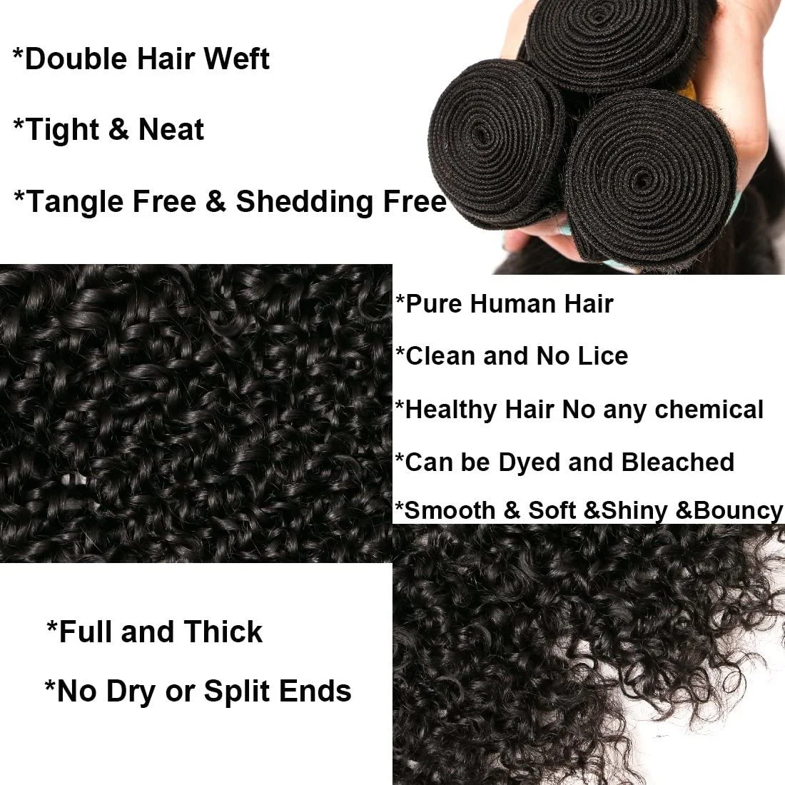 Brazilian Remy Human Hair Kinky Curl 10-30 inch 100g - Image 5