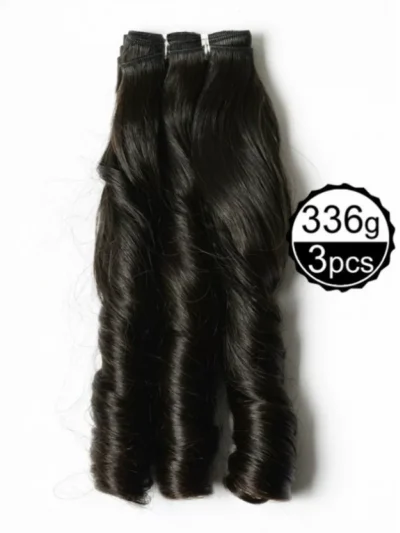 Funmi Hair 4 Bundles Natural Black Unprocessed Human Hair Romance Wave Brazilian Virgin Hair 336g/lot